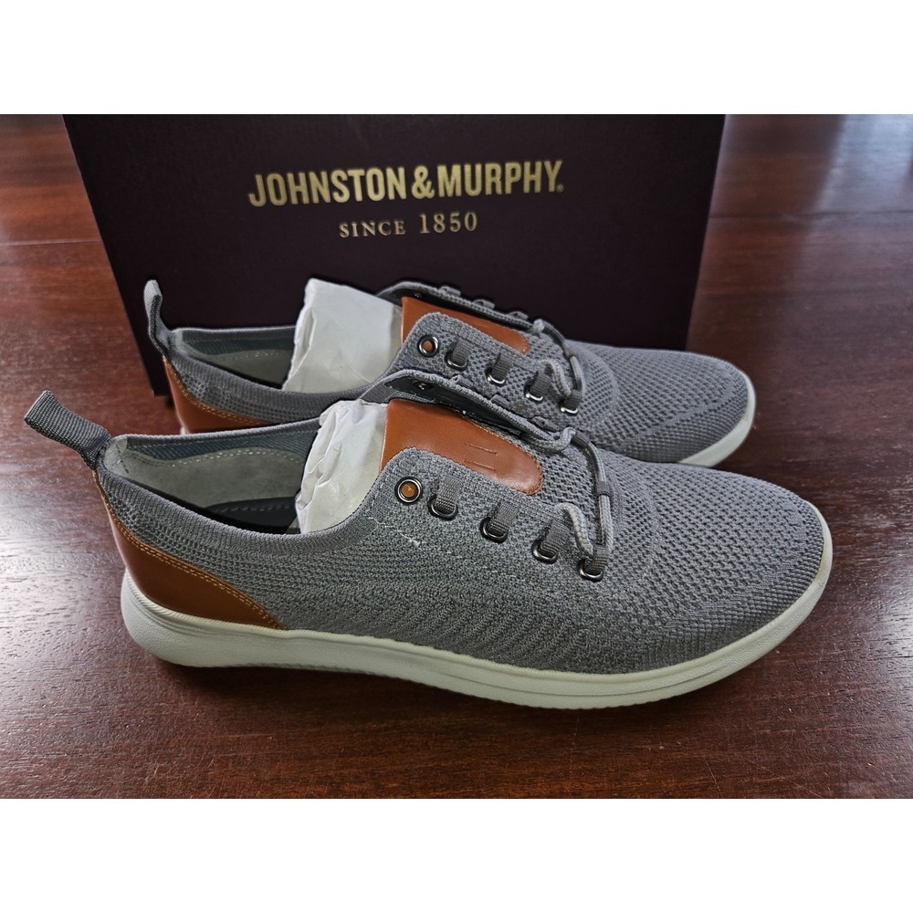 Mens 6‎ M Johnston Murphy Amherst Knit U Throat Gray Knit Size 6 NEW